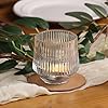 Clear Ribbed Glass Votive Candle Holder