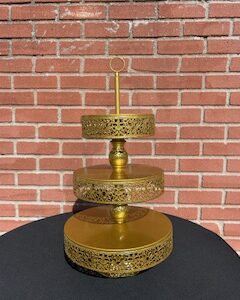 3-Tiered Gold Metal Stand