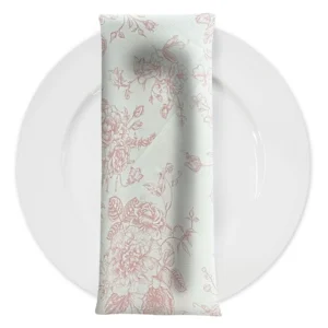 French Toile Napkin - Dusty Rose