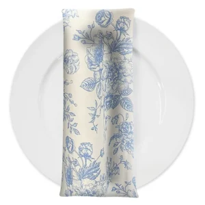 French Toile Napkin - Lt Blue
