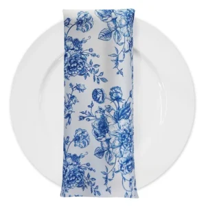 French Toile Napkin - Royal Blue