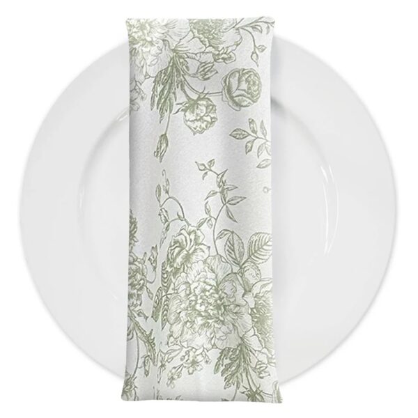 French Toile Napkin - Sage