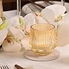 Gold Ribbed Glass Votive Holder