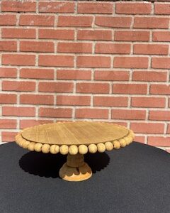 Natural Wooden Beaded Cake Stand