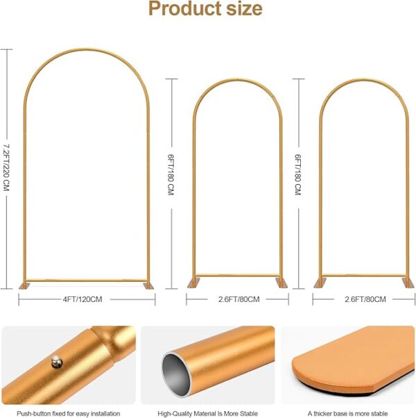 Gold Arch Backdrop Stands - Image 2