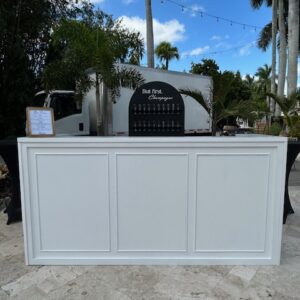 8' White Bar with Customizable Panels