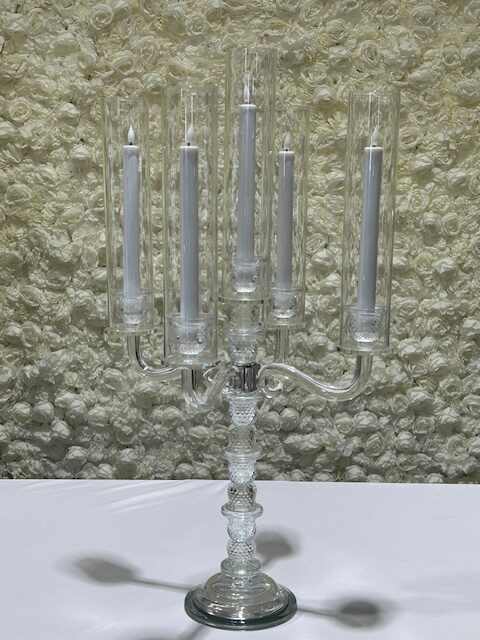 5-Arm Crystal Candelabra