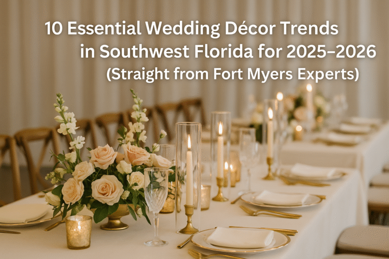 Read more about the article 10 Essential Wedding Décor Trends in Southwest Florida for 2025–2026 (Straight from Fort Myers Experts)