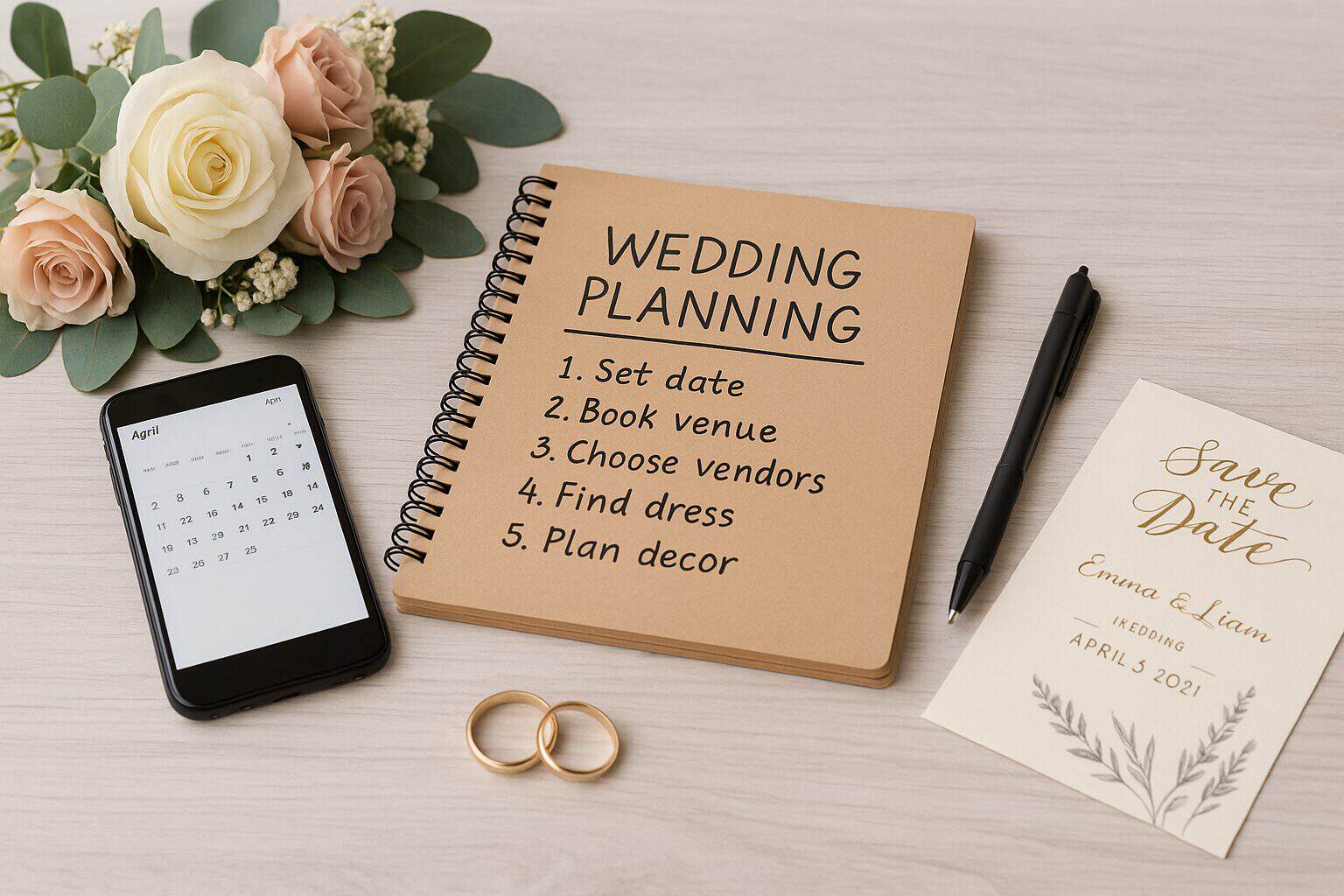Wedding planning notebook with tips for stress-free DIY wedding in Fort Myers.